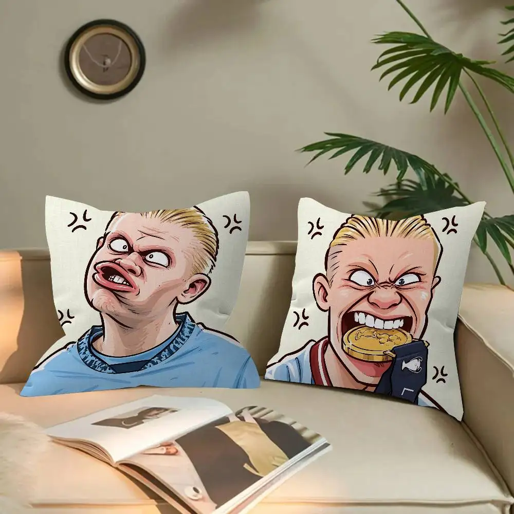 Cute Funny E-Erling H-Haaland pillow cover sofa cushion cover home room decoration children gift