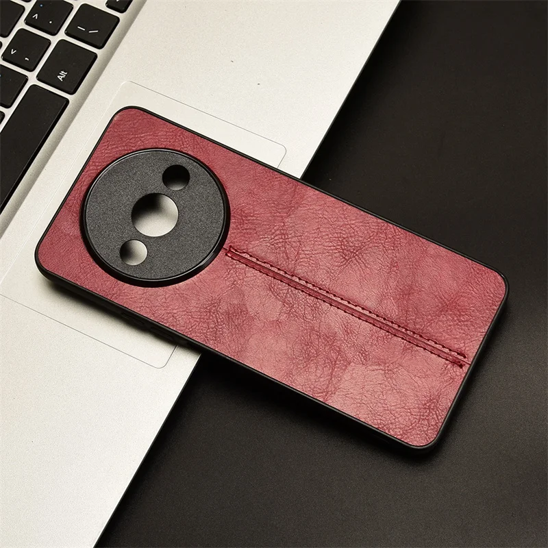 For Xiaomi Redmi A3 Case Luxury Calfskin PU Suture Leather lines Back Cover ShockProof Case For Redmi A3 a3 Phone Case