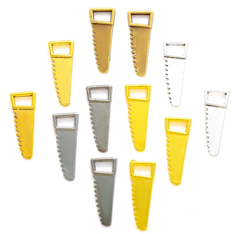 20pcs 5 colors Zinc Alloy Daily Necessities Tool Saw Charms Fit Jewelry Pendant DIY Handmade jewelry accessories 23*9mm J476