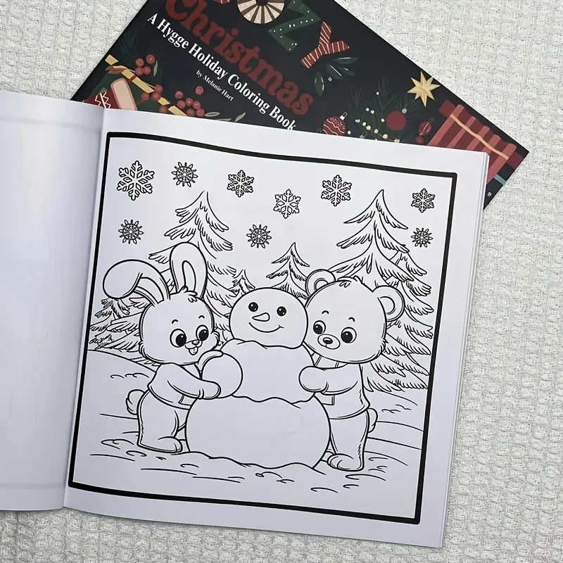 كتاب تلوين مريح لعيد الميلاد يتميز بمخلوقات كرتونية رائعة للبالغين والمراهقين، كتاب رسم للاسترخاء والمرح #4