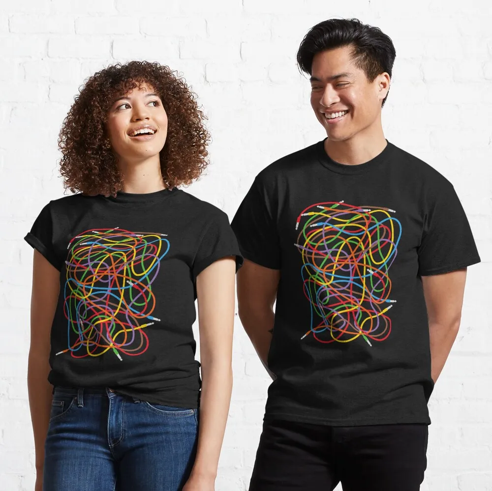 

Modular Synth Patch Mess Classic T-Shirt Anime Graphic T-shirts for Men Clothing Women Short Sleeve Tees 100%Cotton