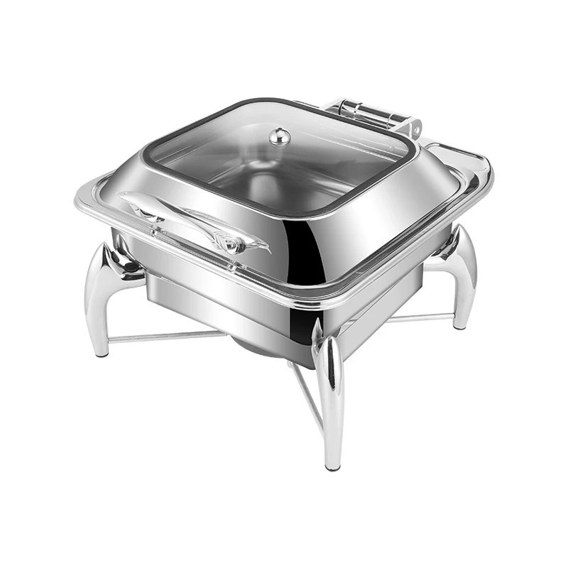 Equipment Hotel Restaurant Luxury Display Square Shape Buffet Chafing Dish Food Warmer Keeping Food Warm