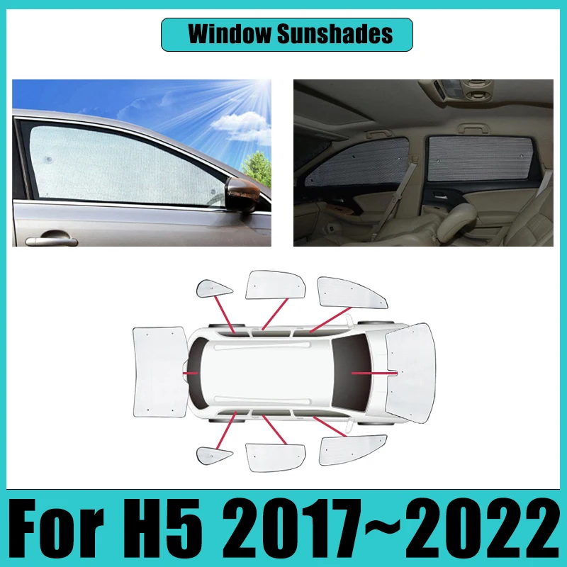 For Hongqi H5 Sunshades 2017~2022 2021 Car Full Coverage Sunshine Windshield Sun Visors Sunscreen Thermal insulation Accessories