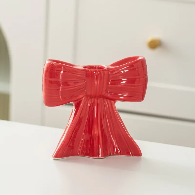 Candlestick Classic Bow Candleholder Ceramic Aromatherapy Candle Holders Home Decoration Accessories m