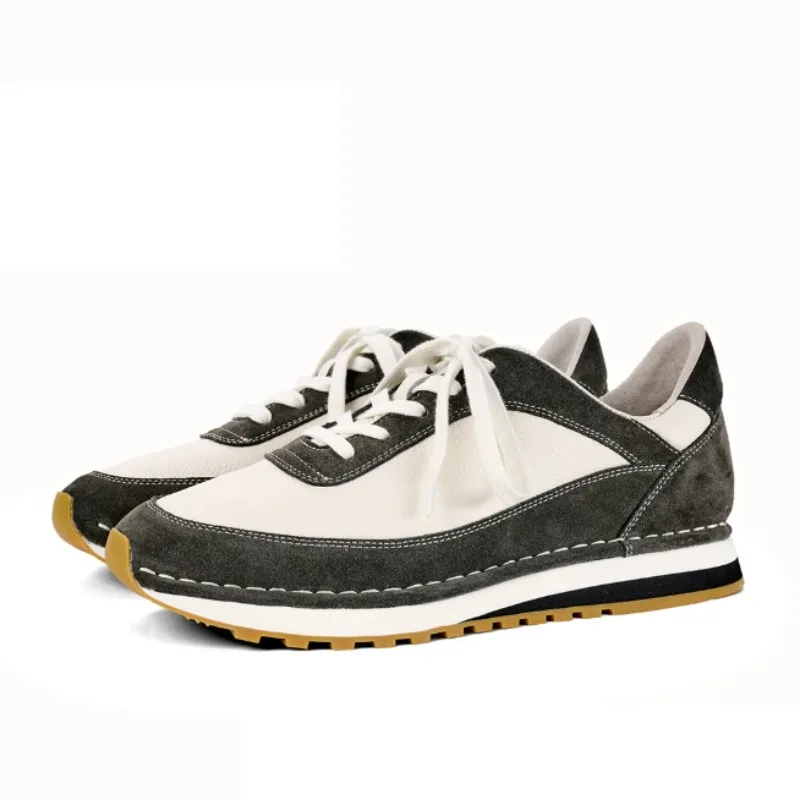 Classic Designer Luxury Casual Shoes Men's training Sneakers Premium Cowhide Vintage Leather Shoes Male Genuine Leather Flats