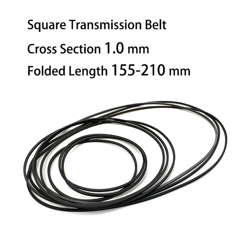 카세트 테이프 레코더 단면 1.0mm 사각형 고무 전송 벨트, 접힌 길이 155-210mm 드라이브 워크맨 벨트, 1 피스 Best5 카세트 테이프 레코더 단면 1.0mm 사각형 고무 전송 벨트, 접힌 길이 155-210mm 드라이브 워크맨 벨트, 1 피스 Best5