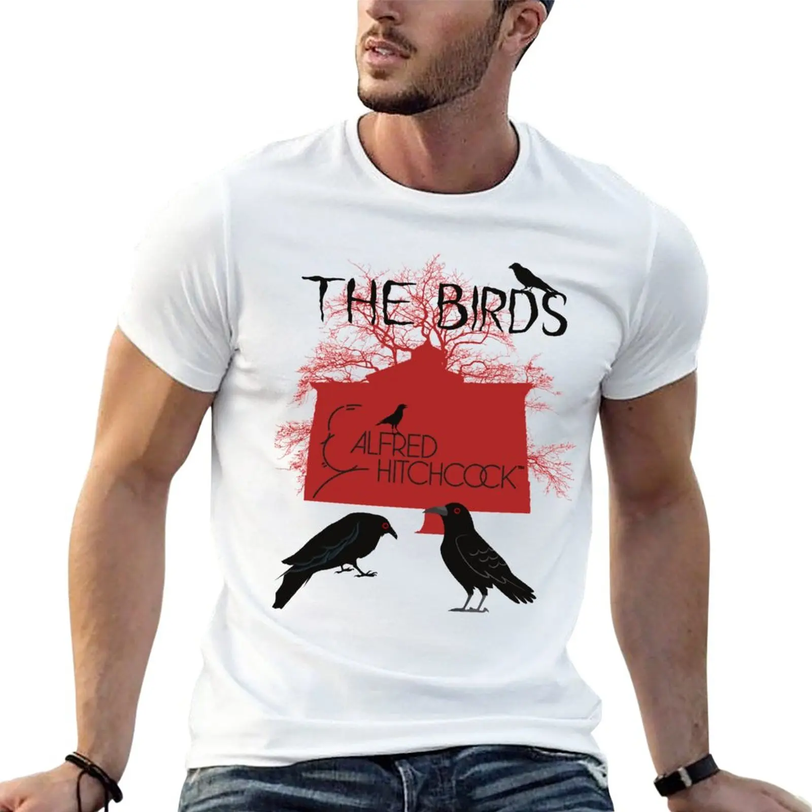 New Alfred Hitchcock - The Birds (Red Version) T-Shirt summer top oversized t shirt mens graphic t-shirts pack