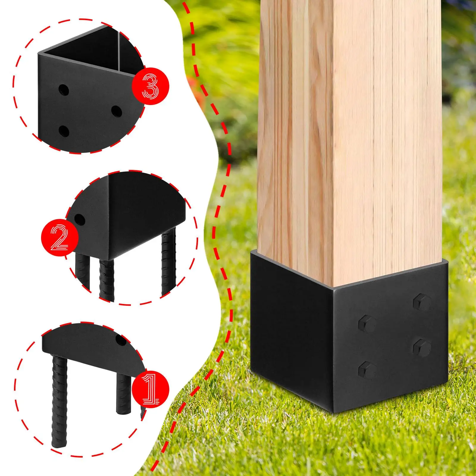 

Post Base Metal Ground Spike Heavy Duty Anchor Bracket Fence Post Holder for