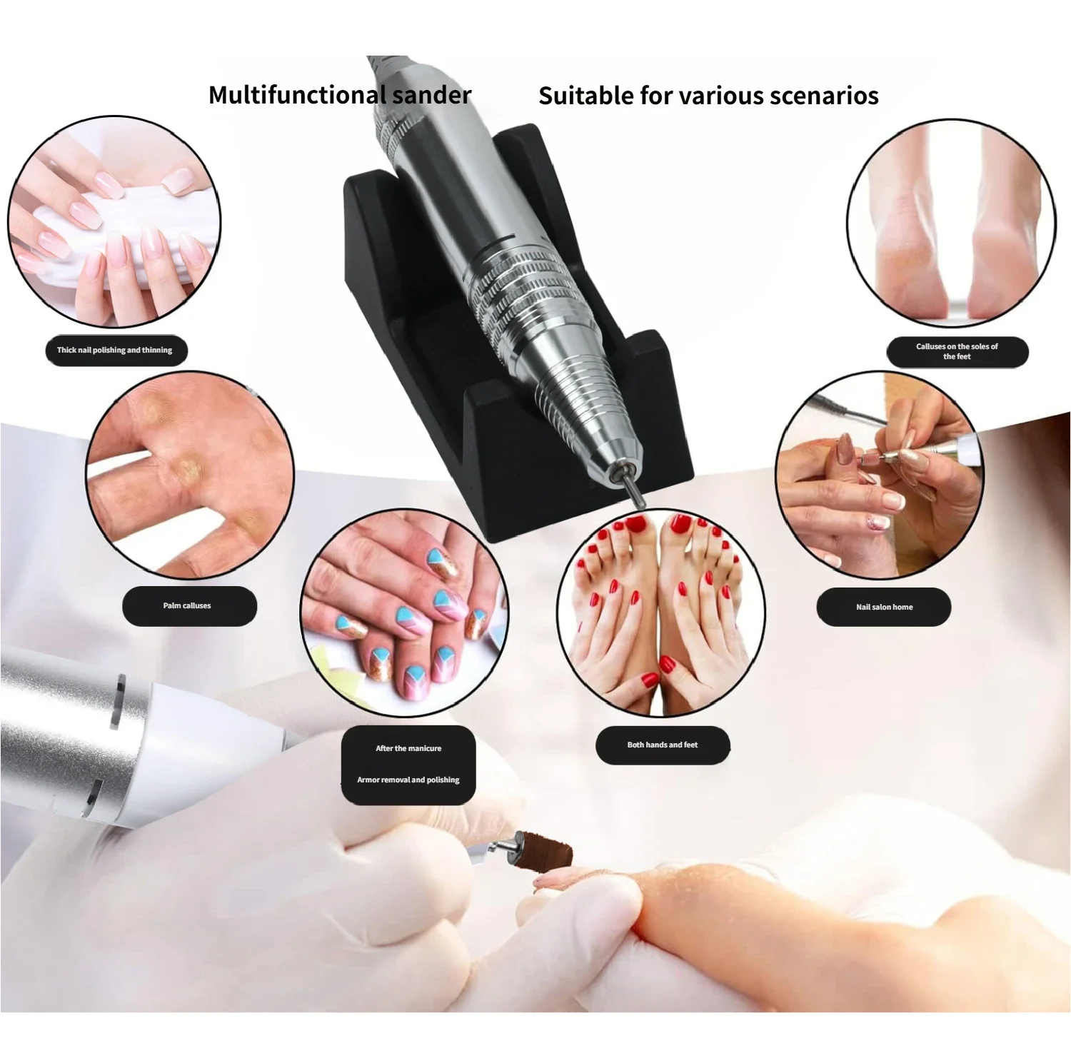 35000RPM 電動ネイルドリルマシン ネイルジェルポリッシャー ネイルサロン機器 強力研磨ネイルファイル バフ研磨 マニキュアツール