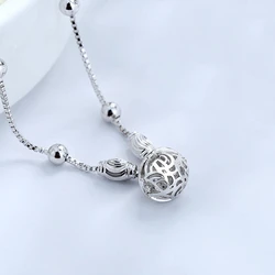 Vintage Chinese Style Hollow Palace Boll Foot Jewelry 925 Sterling Silver Anklets For Women Cute Bell Bracelets Girlfriend Gifts