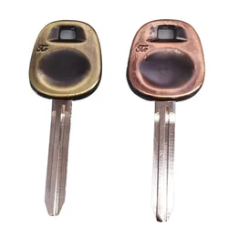 1 Piece ALL METAL Copper Retro Car Key embryo Replacement Toyota Remote Case Fob Cover Shell TOY43 Blade