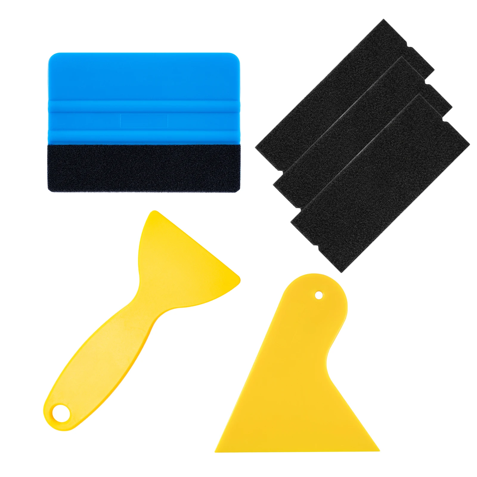 Car Window Tint Squeegee Set No‑Scratch Plastic Scraper Kit PPF Vinyl Wrap Application Remover Cleaning Tool for Auto Glass Film