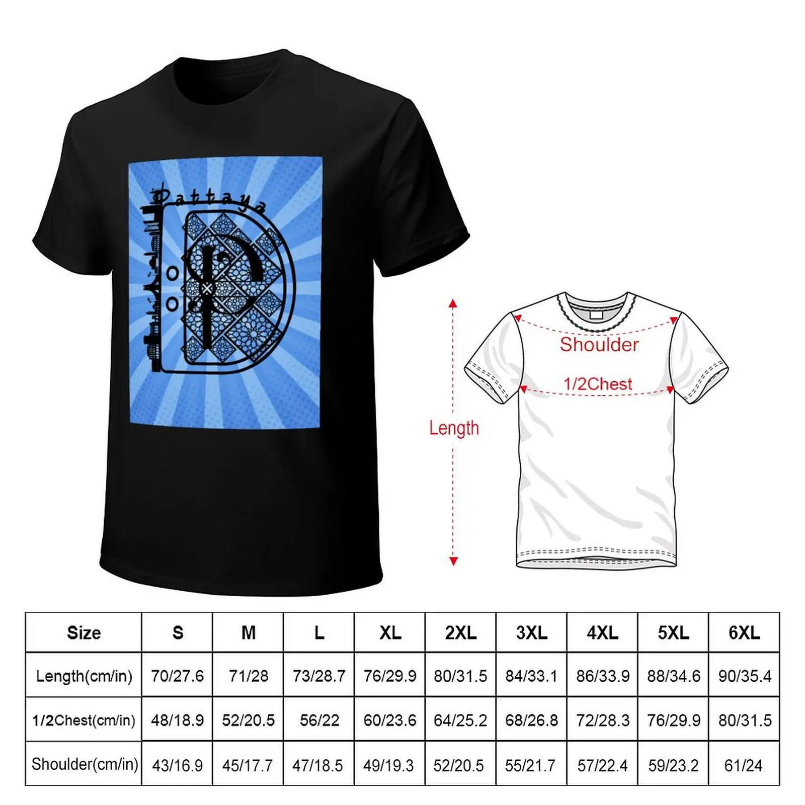 Pattaya city T-Shirt blue archive anime summer clothes funny t shirts for men