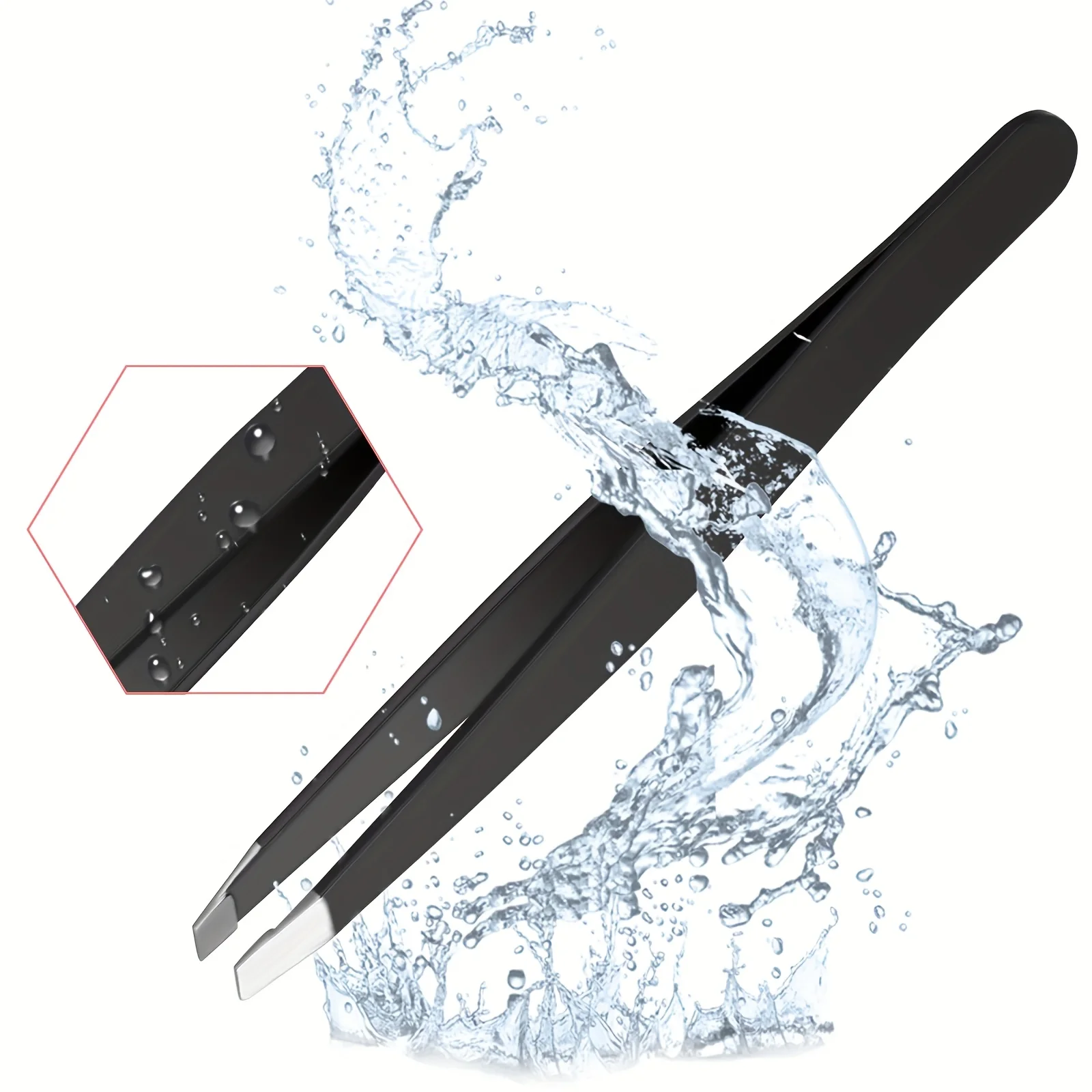 24pcs Eyebrow Tweezers, Stainless Steel Slanted Precision Tweezers, Suitable for Facial Hair Removal and Eyelash Extension