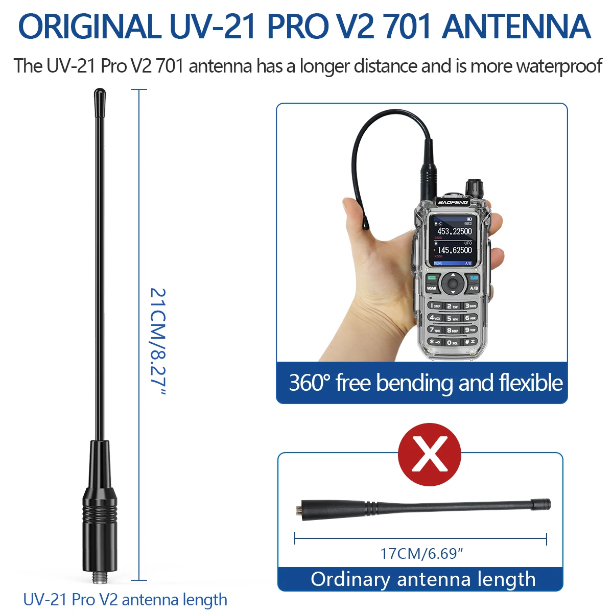 Baofeng UV-21 Pro Wireless Copy Frequency Walkie Talkie Long Range High Power Multi-Band Type-C Charger Ham Radio Upgrade V2