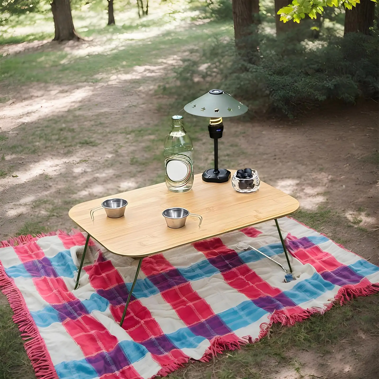 

Camping Folding Table Folding Computer Table Outdoor Portable Desk Camping Accessory For Car Travel Indoor Garden Patio Balcony