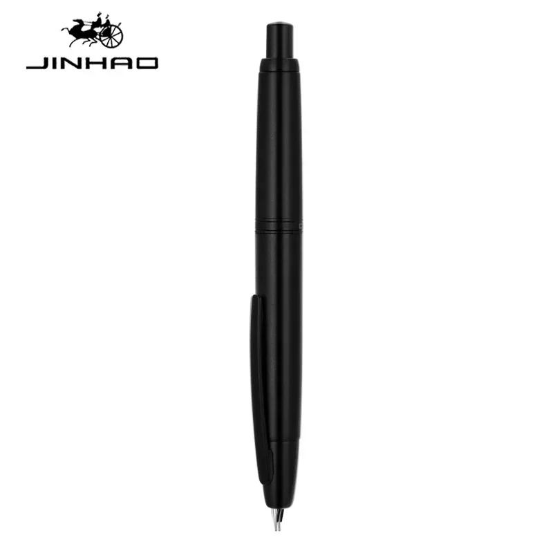 JINHAO 10 Press Fountain Pen Retractable EF F Metal Matte Black Writing Ink Pen with Converter School Office Supplies Stationery