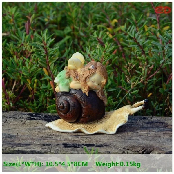 

Fashion Home Decoration Resin Cute Angel Snail Figurines Fairy Garden Wedding Decoration Birthday Gifts