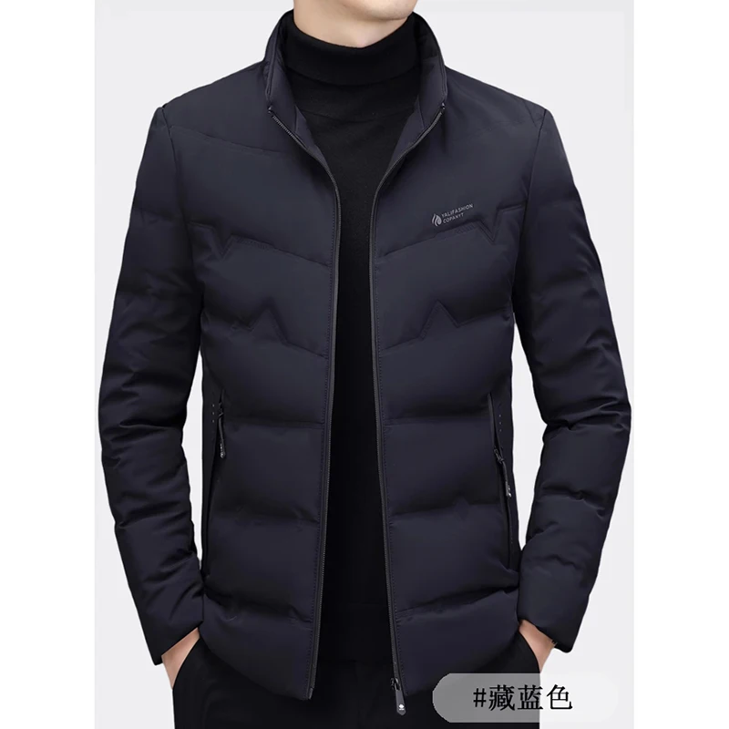 Casual Men's Lightweight Duck Down Jackets Autumn Winter Outwear Slim Fit Short Puffer Coats Windproof Warm Tops Padded Clothing