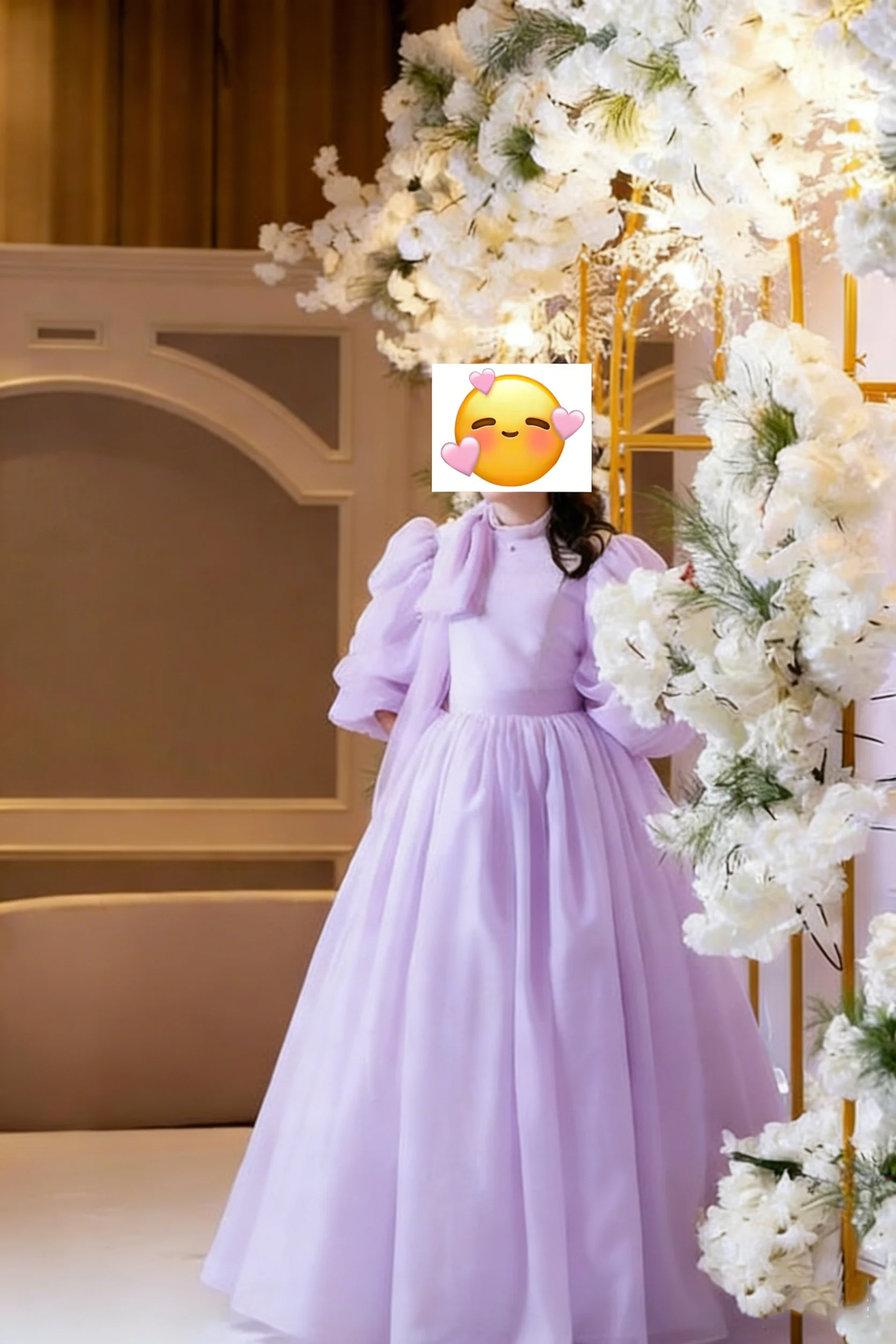 Abito da ragazza di fiore lilla per matrimonio in tulle a mezza manica gonfia elegante festa di compleanno per bambini abiti da ballo per prima comunione personalizzati