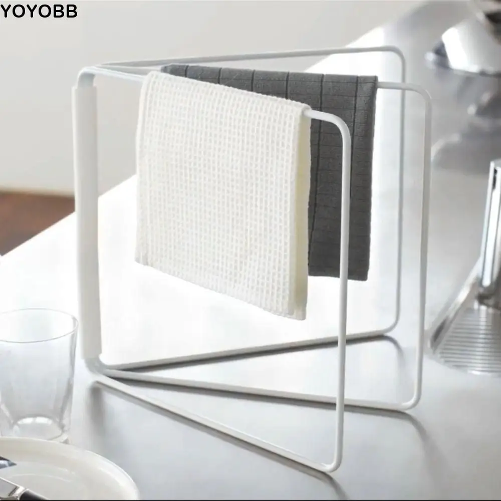 

Hanging Dish Cloth Drying Rack 3 Layers Folding Dish Rag Storage Rack Rag Support Vertical Hand Towel Drain Stand for Sink