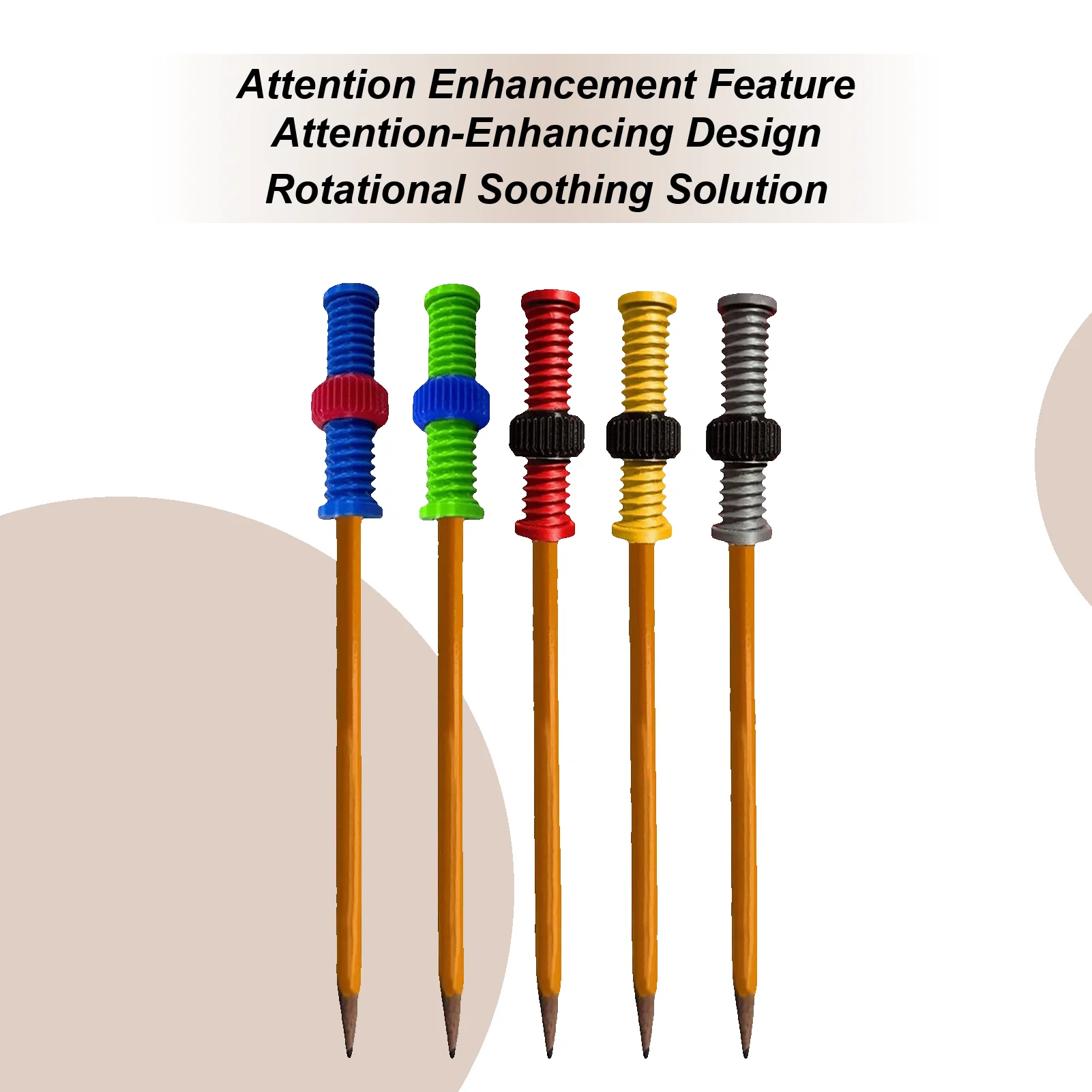 

Kid Fidget Pencil 5 Pieces Compact Sensory Fidget Threaded Pen Toys For Child Mood Adjustment Tool Lightweight For Youth Girls
