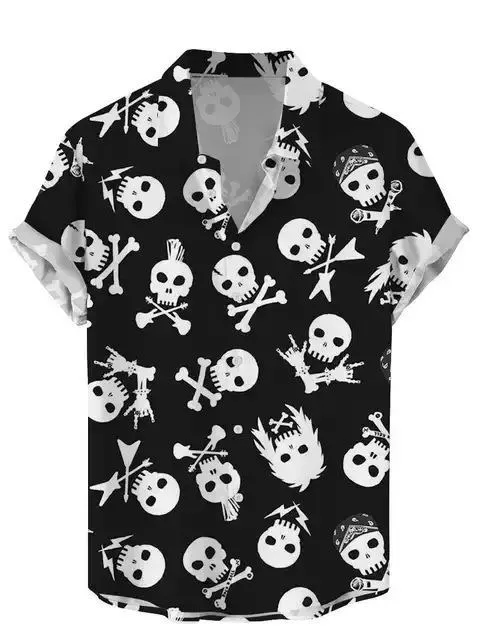 

Loose ort Sve Printed irt Men's Casual Comfortable Top 3D Printing Design Summer Faion Basic Sle Button Closure