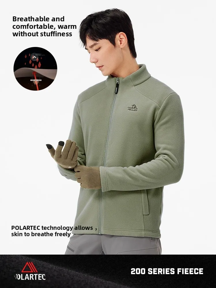 سترة صوفية للرجال من سلسلة Pelliot P للاستخدام الخارجي، مصنوعة من Polartec 200، دافئة وقابلة للتنفس ومقاومة للتآكل، مناسبة لل...