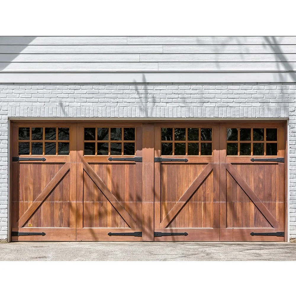 Modern Wood Color Plank Automation Sectional Garage Door Thermal Insulated And Windproof Finished Surface