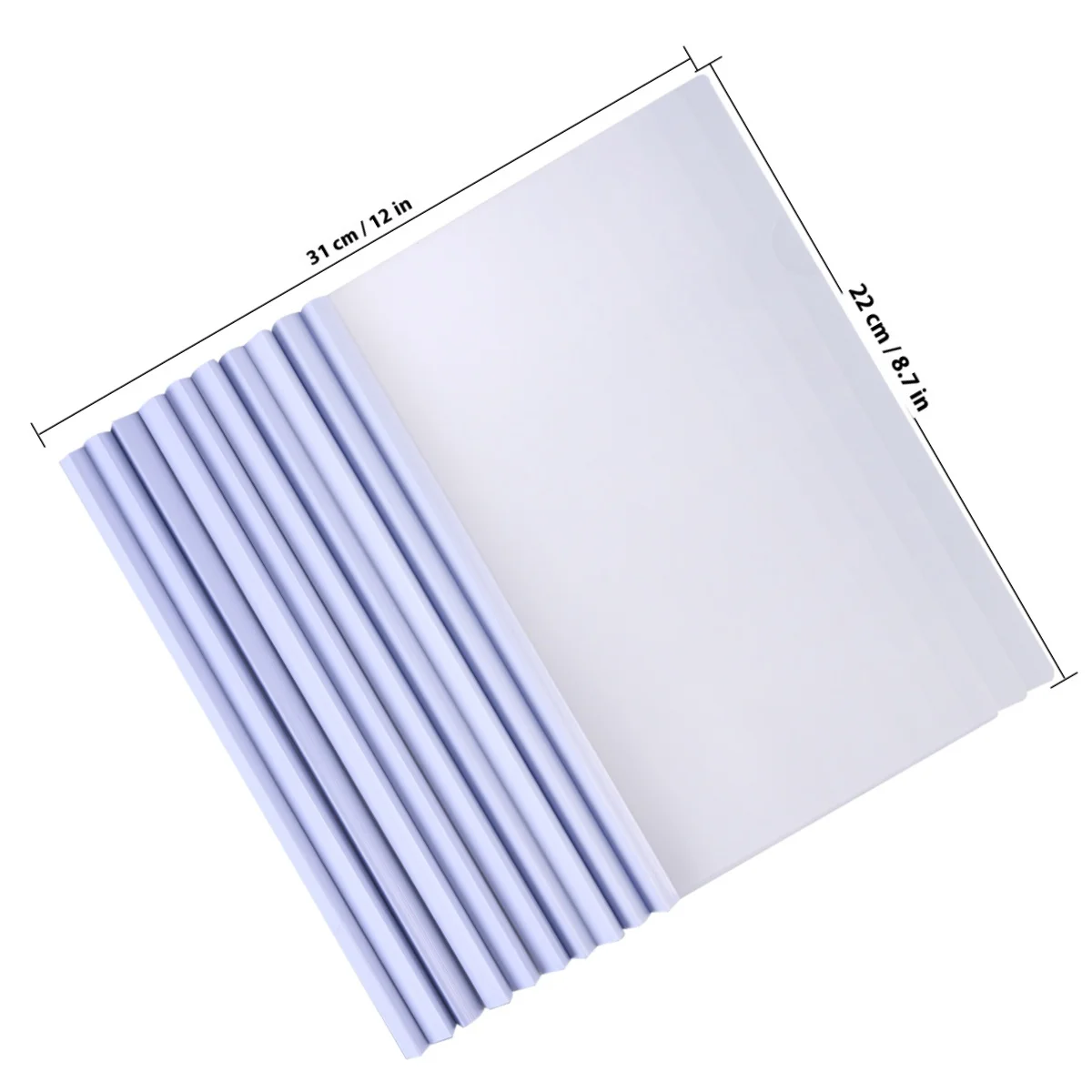 حامل ملفات بقضيب منزلق مقاس A4، 10 قطع، غطاء تقرير شفاف، منظم مستندات، مجلد كلاسيكي للملفات والأوراق باللون الأبيض #6