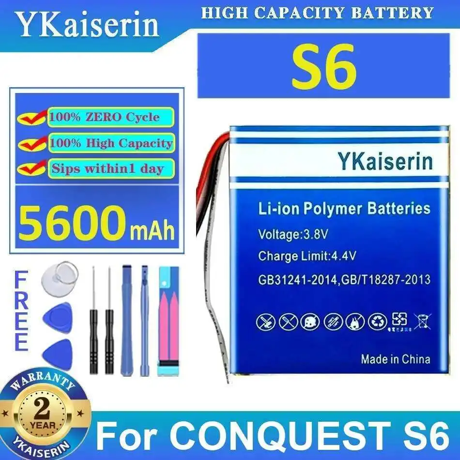 

Для Conquest S6 Premium Сменный экологически чистый аккумулятор для мобильного телефона 5600 мАч