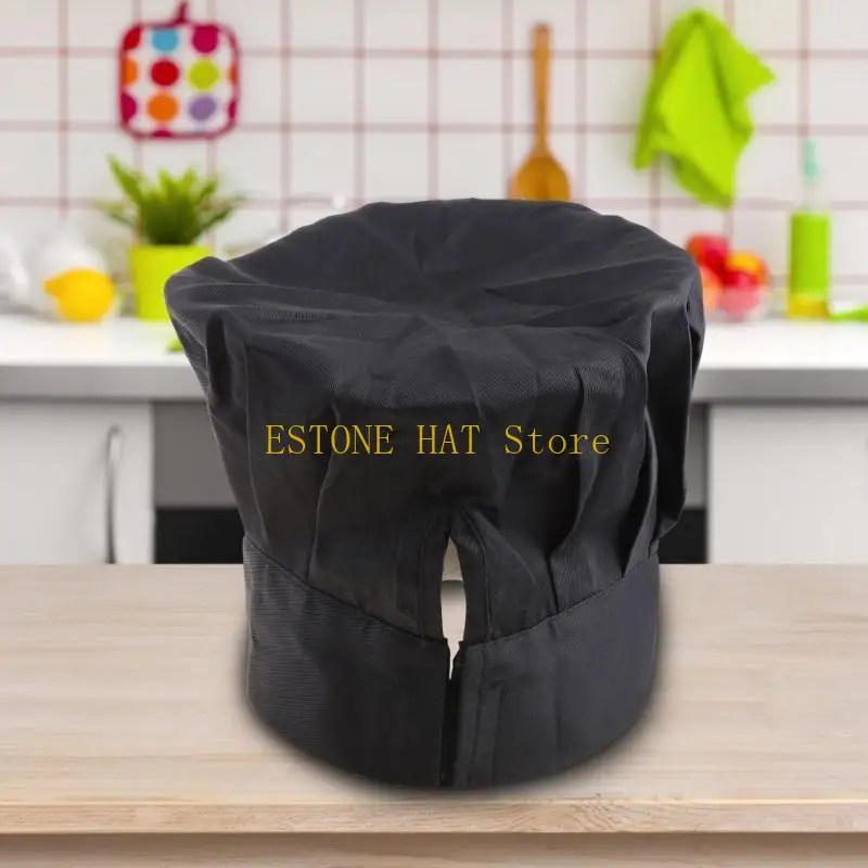 49MF 편안한 새로운 요리사 조정 가능한 남성 주방 베이커 요리사 탄성 모자 모자 케이터링