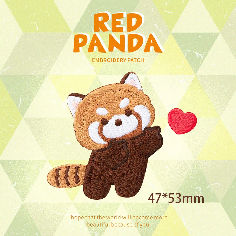 12 Arten niedlichen Tier roten Panda selbst klebende Stick flecken für Kleidung Kinder applikation auf Jeans DIY Kleidung Aufkleber swe – Detail 9
