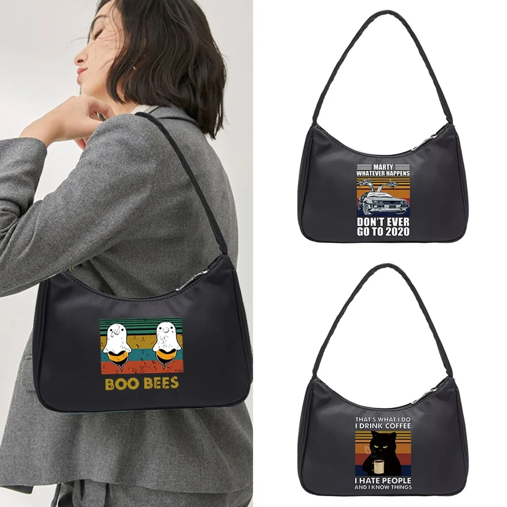 2022 Fashion Women's Mini Underarm Bags Fashion Street Handbag Small Bag Pew Print Casual Underarm Bag Shopping Shoulder Bags