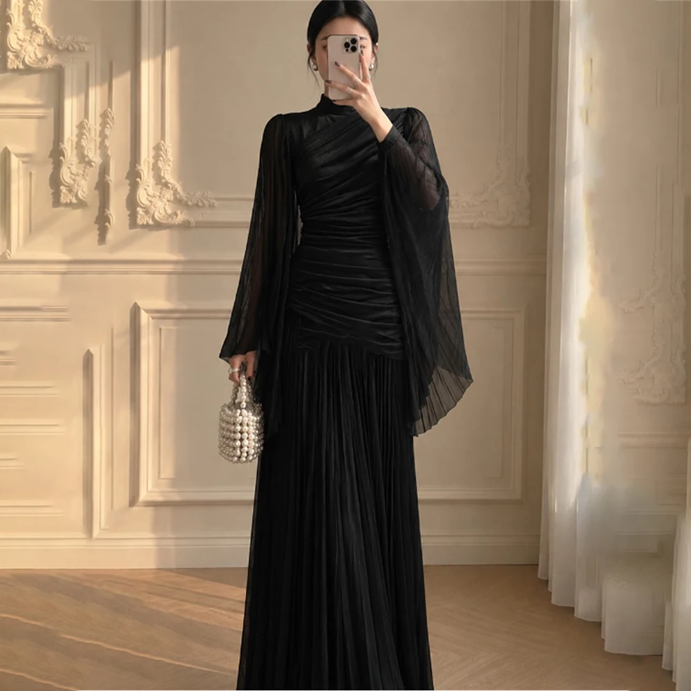 Evening Dresses Pleated Draped Chiffon Women's Formal Evening Gowns Elegant Party Prom Gowns Dress vestidos de fiesta elegantes