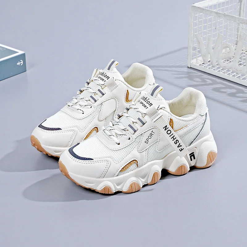 

New fashionable outdoor running sports shoes, Korean-style soft-soled casual shoes, mesh top versatile thick-soled dad shoes