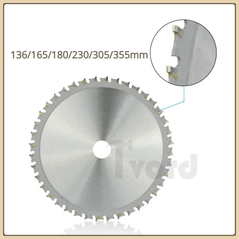 

1pc Metal Cutting Blade Disc 136/165/180/230/305/355mm Carbide Circular Saw Blade 30T-80T For Steel Circular Metal Cutting Blade