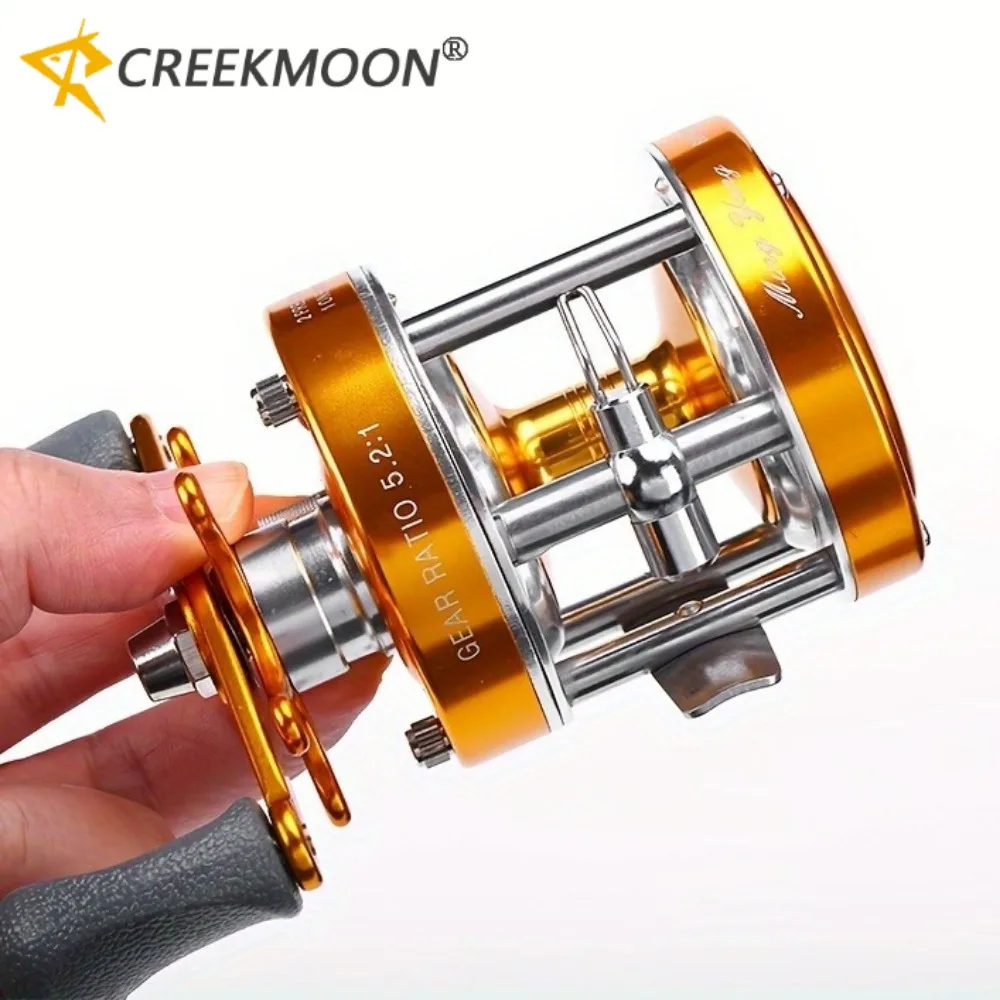 centrifugal brake fishing reel All Metal Carbon Centrifugal Double Brake 5.2:1 Fishing Bait Casting  Baitcasting Spinning Reel Power Handle Wheel for Bass Fish