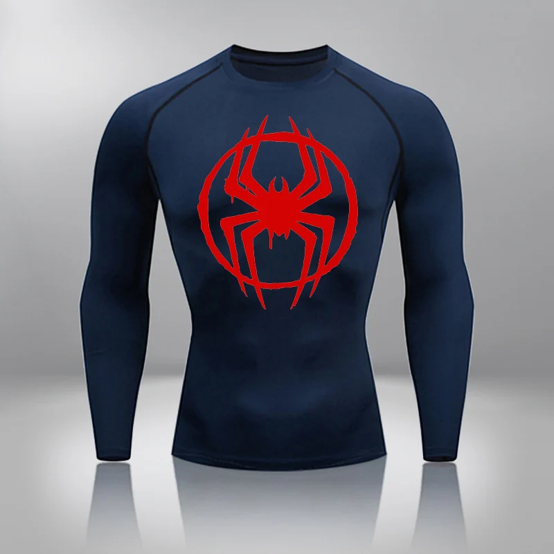 Men's Long Sleeve Superhero Compression Tees Quick Dry Fitness Cycling Running T-Shirt Workout Training Underwear Gym Clothing