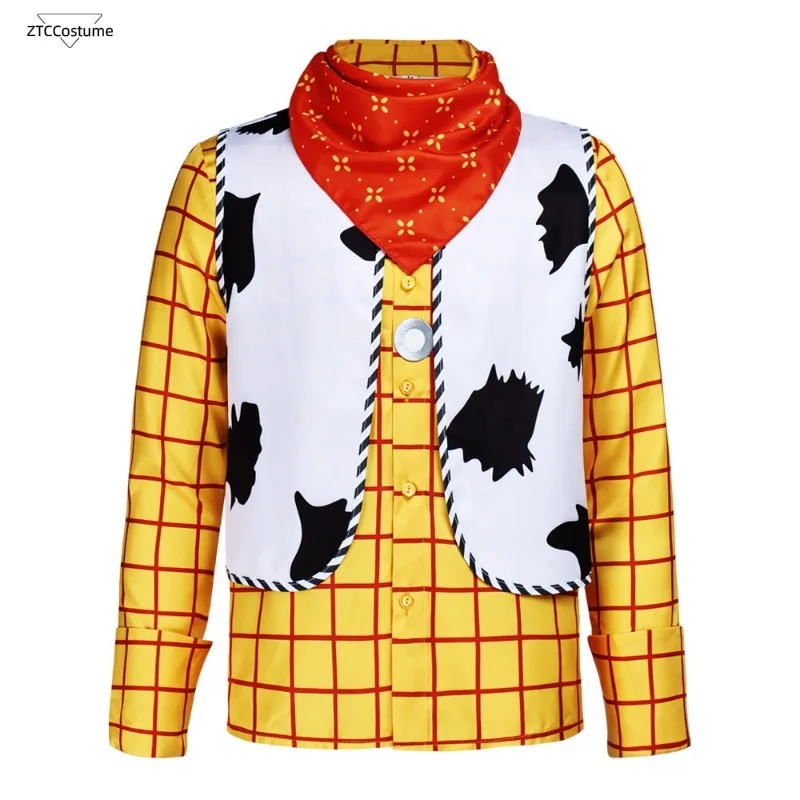 Adult Toy Woody Cos Costume Story Halloween Woody Tracy Cosplay Shirt Vest Bandana Cowboy Sheriff Role-playing Costume