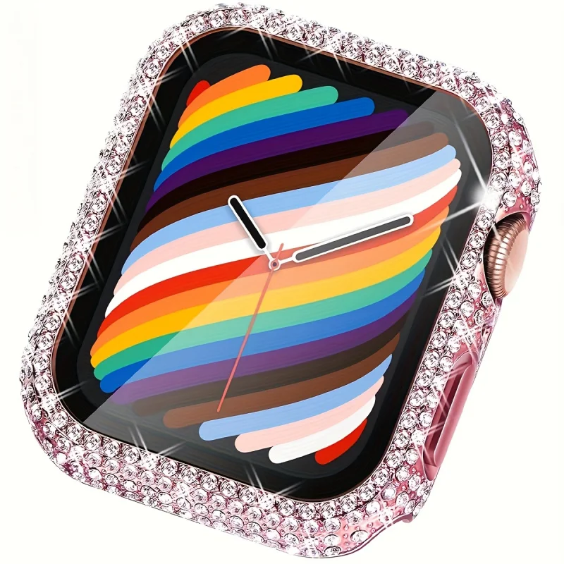 Etui na Apple Watch SE/11-1 z hartowanego szkła, zdobione kryształkami, 38/40/41/42/44/45/46/49mm, osłona ochronna. — zdjęcie produktu 4