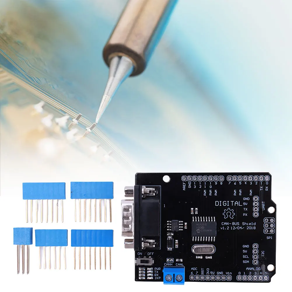 MCP2515 CAN BUS Shield SPI 9 Pins Standard Sub-D Can Bus Controller Shield لوحة تركيبية تيار مستمر 5-12 فولت لاردوينو