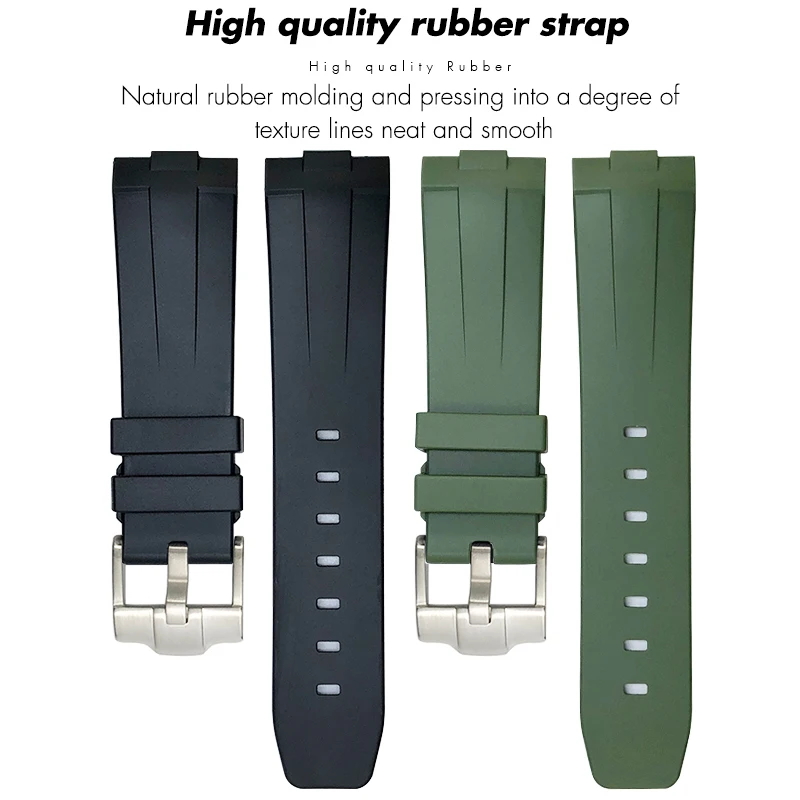 22mm 23mm 21mm Rubber Silicone Watch Strap for Tissot T035 617 SEIKO 5 Citizen Breitling L3 Hydroconquest Curved End Watchband