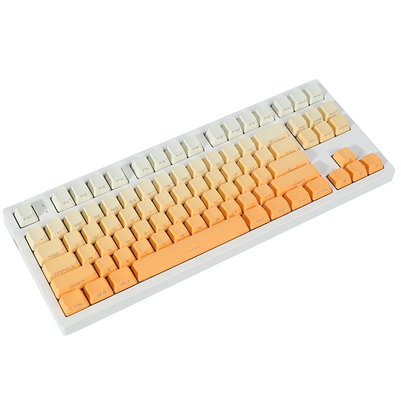Clear orange keycap gradual change light transmission PBTOEM side engraved 68758098 mechanical keyboard