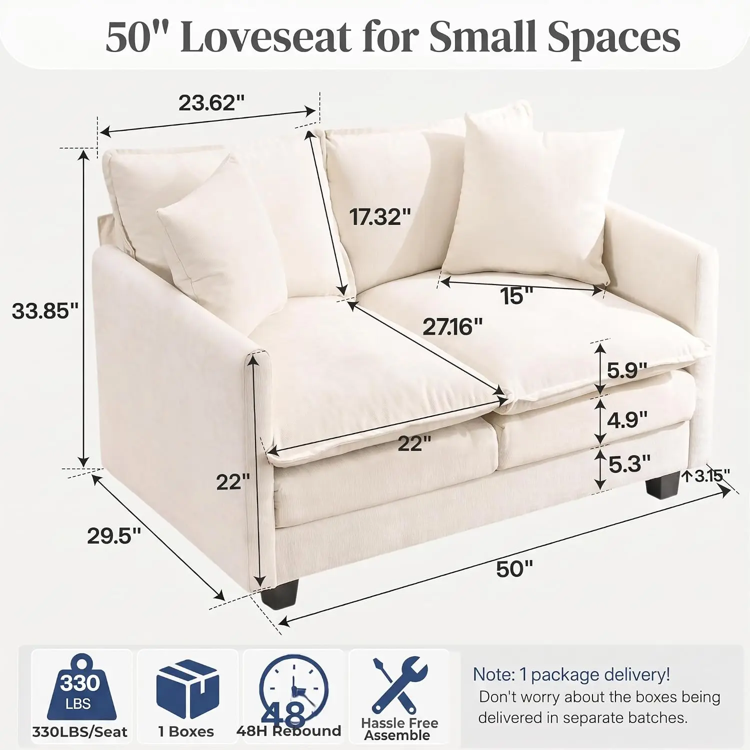 Loveseat with 27