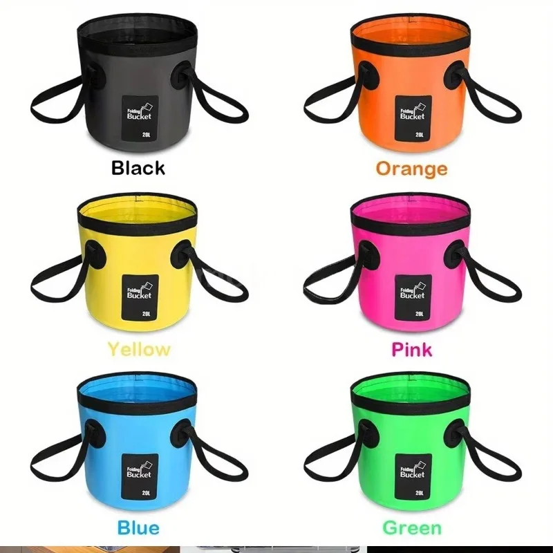 20L Portable Foldable Water Bucket Fishing Bucket Folding Water Container for Travelling Camping Hiking Fishing Washing