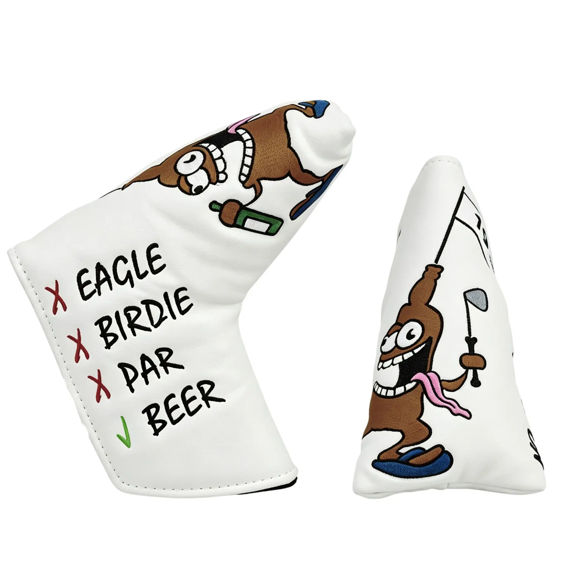 Funny Originals 19th Hole Mallet Blade Golf Putter Cover White, Great Golf Gift For Golf Lovers view 3