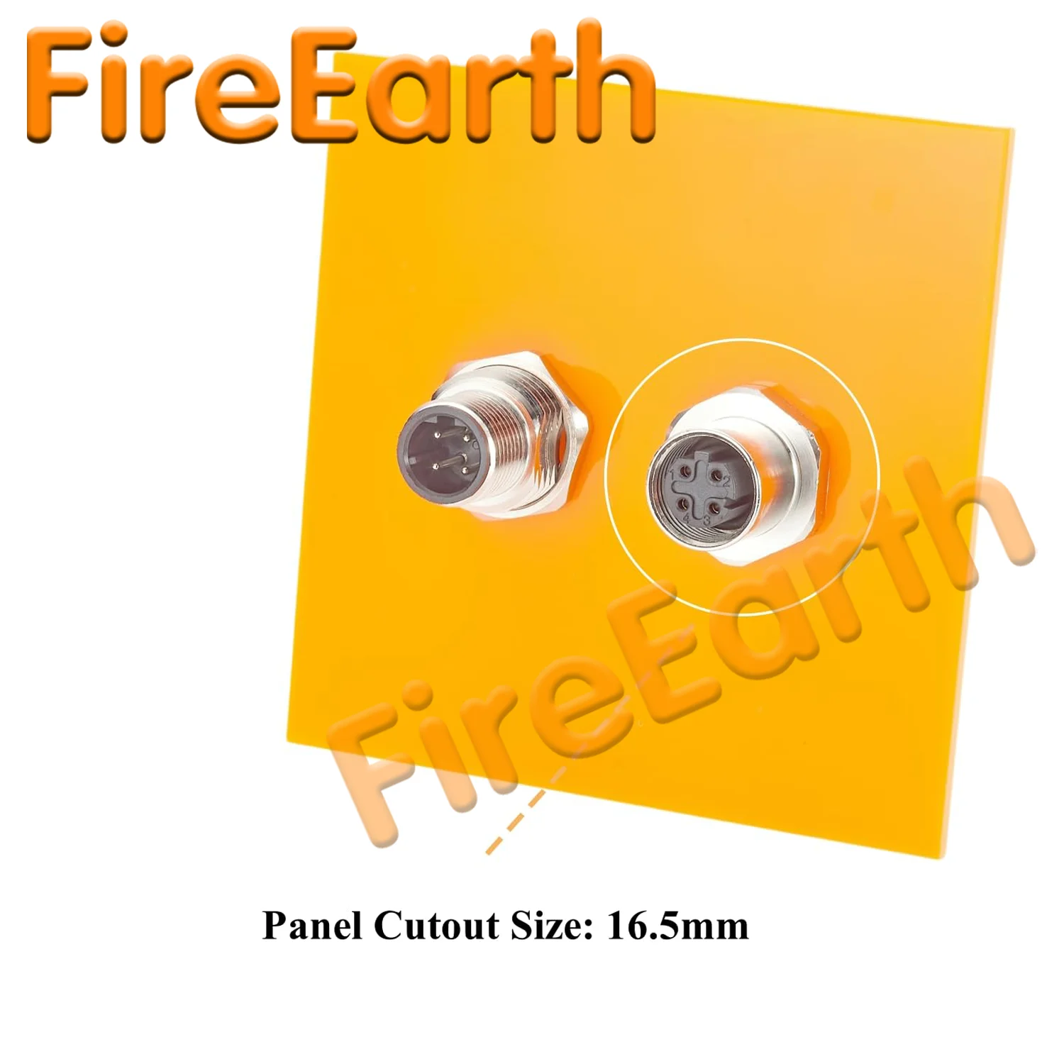 M12 D-Code 4 Pin Male to Female Bulkhead Feedthrough Connector Shielded Pass-Thru Panel Mount Socket for EtherCAT Fieldbus 1pc