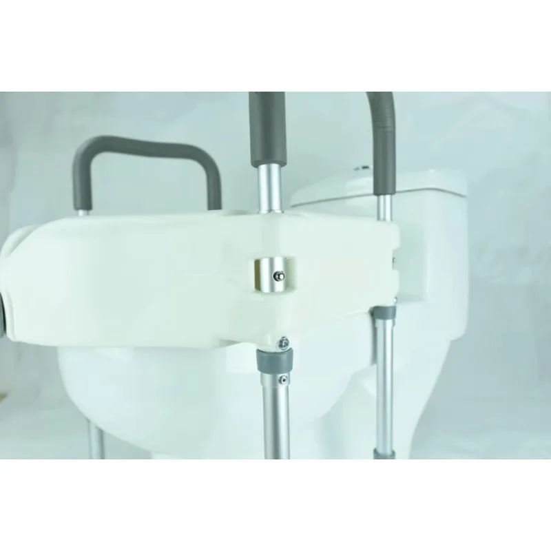 منتجات العناية بالمسنين من البولي ايثيلين، متينة بسهولة، تصميم عصري، مقعد مرحاض مرتفع قابل للفصل مع مسند للذراع والساقين