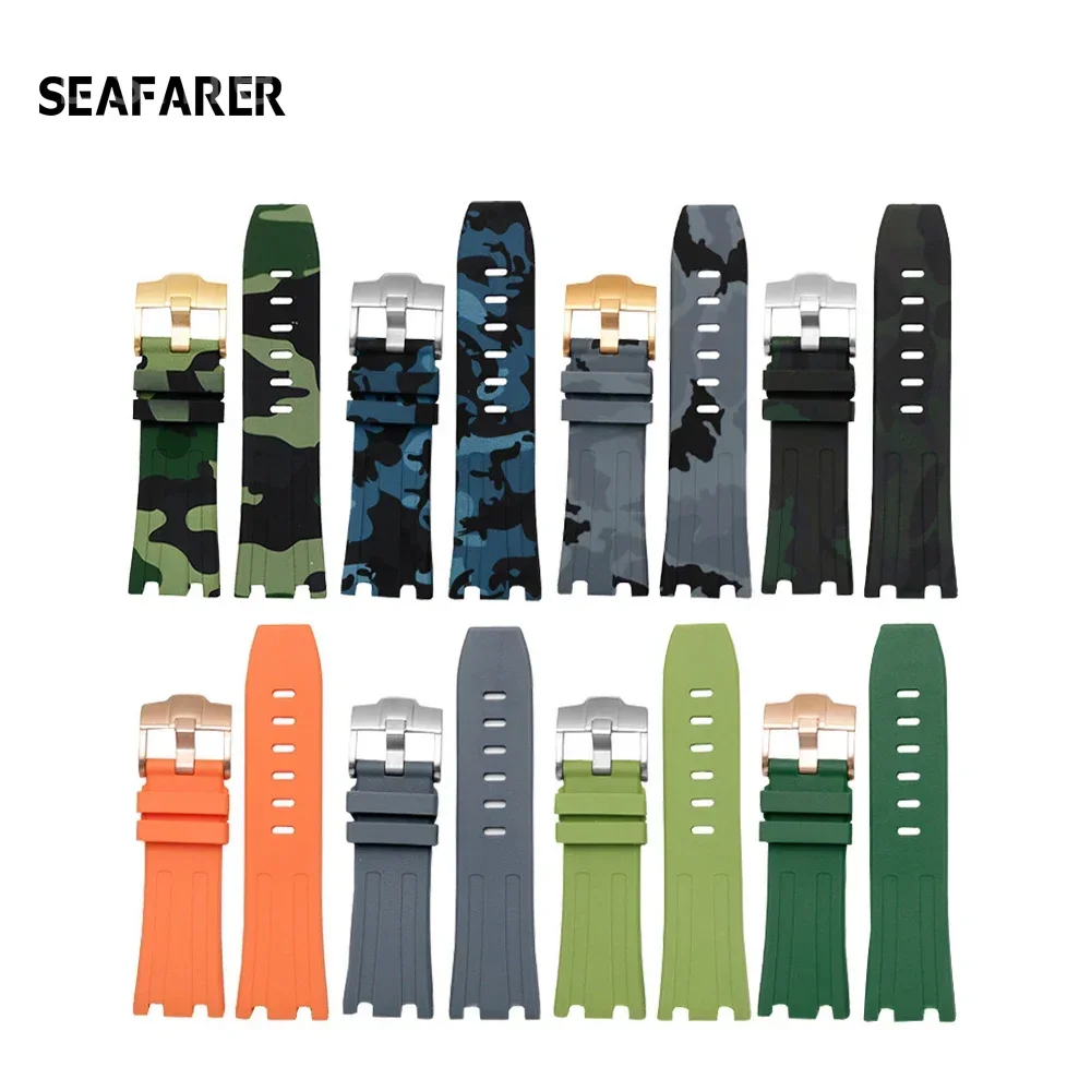 For AP Silicone Watch Belt Rubber Watchband Sports Camouflage Camo Band Men Bracelet  Audemars and Piguet Strap 28mm